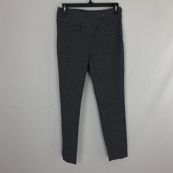 Anthropologie The Essential Slim Polka Dot Pants US 2 Side Zip Stretch Casual - Picture 3 of 10